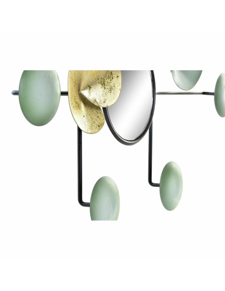 Décoration murale DKD Home Decor Miroir Volets Doré Métal Menthe Oriental (45 x 3 x 30 cm)