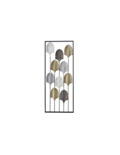 Décoration murale DKD Home Decor Noir Métal Multicouleur Moderne Feuille d'une plante (35 x 2 x 90 cm)