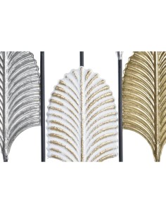 Décoration murale DKD Home Decor Noir Métal Multicouleur Moderne Feuille d'une plante (35 x 2 x 90 cm) 2