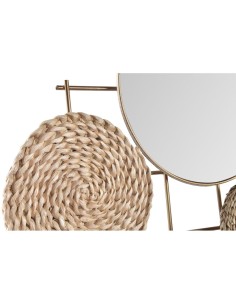 Décoration murale DKD Home Decor Miroir Naturel Métal Marron Cuivre Fibre (72 x 3,5 x 74 cm) 2
