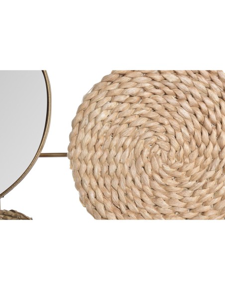Décoration murale DKD Home Decor Miroir Naturel Métal Marron Cuivre Fibre (72 x 3,5 x 74 cm)