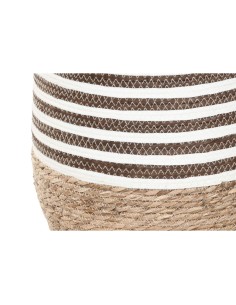 Cache-pot Home ESPRIT Marron Bicolore Fibre Urbaine 31 x 31 x 49 cm (3 Pièces) 2