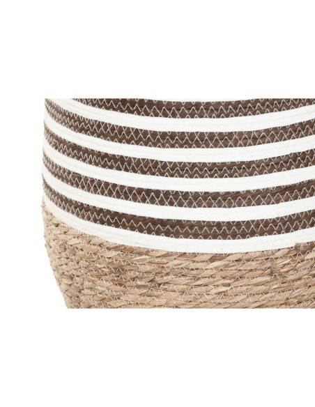 Cache-pot Home ESPRIT Marron Bicolore Fibre Urbaine 31 x 31 x 49 cm (3 Pièces)