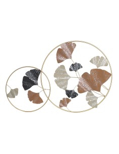 Décoration murale DKD Home Decor Doré Métal Terre cuite Feuille d'une plante (103,5 x 7 x 67 cm)
