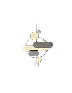 Décoration murale DKD Home Decor Gris Doré Métal PVC Moderne (130 x 5 x 80,6 cm)