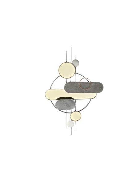 Décoration murale DKD Home Decor Gris Doré Métal PVC Moderne (130 x 5 x 80,6 cm)