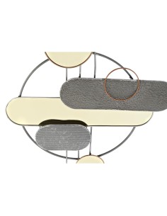 Décoration murale DKD Home Decor Gris Doré Métal PVC Moderne (130 x 5 x 80,6 cm) 2