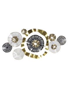 Décoration murale DKD Home Decor Blanc Noir Multicouleur Doré Blanc/Noir Abstrait 30 x 40 cm 121,3 x 5,7 x 57 cm