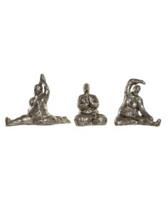 Figurine Décorative DKD Home Decor 11 x 22,5 x 17 cm Doré Yoga (3 Unités)