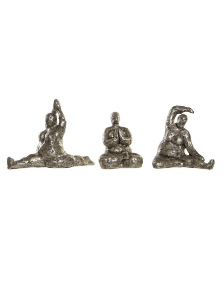 Figurine Décorative DKD Home Decor 11 x 22,5 x 17 cm Doré Yoga (3 Unités)