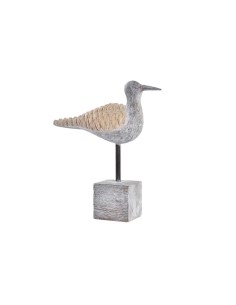 Figurine Décorative DKD Home Decor Gris Naturel Oiseau méditerranéen 23 x 9 x 26,7 cm