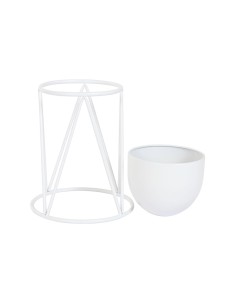 Cache-pot Home ESPRIT Blanc Métal Urbaine 38 x 38 x 80 cm (3 Pièces) 2