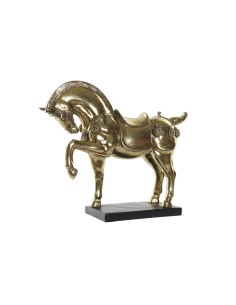 Figurine Décorative DKD Home Decor 29 x 9 x 25 cm Cheval Noir Doré