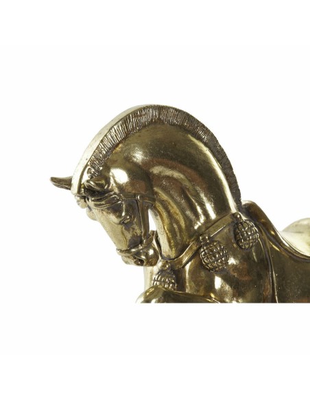Figurine Décorative DKD Home Decor 29 x 9 x 25 cm Cheval Noir Doré
