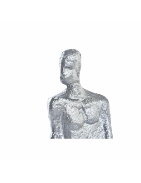 Figurine Décorative DKD Home Decor 11 x 12 x 28 cm Argenté Noir Blanc Homme (2 Unités)