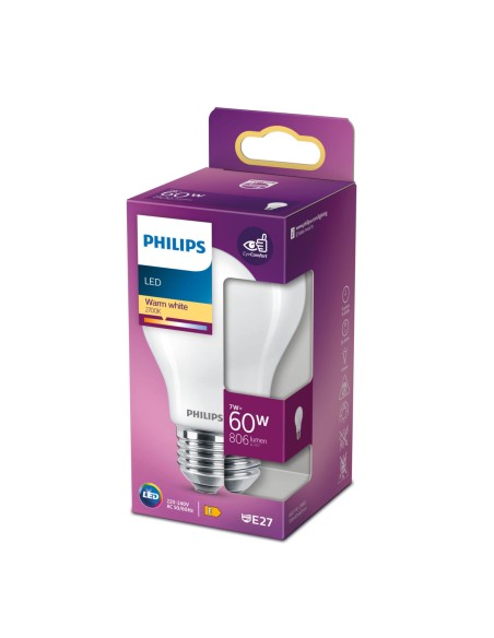 Lampe LED Philips Equivalent  E27 60 W E (2700 K)