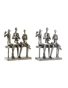 Figurine Décorative DKD Home Decor 18 x 8 x 21 cm Doré Cuivre Musicien (2 Unités)