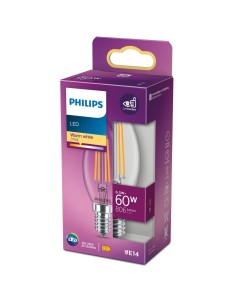 Ampoule LED Bougie Philips Equivalent  E14 60 W Blanc E (2700 K) 2