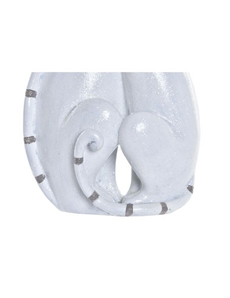 Figurine Décorative DKD Home Decor 15 x 10 x 29 cm Blanc Chats Romantique