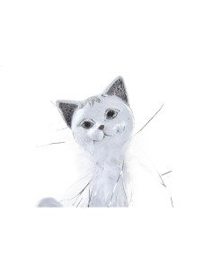 Figurine Décorative DKD Home Decor Blanc Chat Romantique 30 x 40 cm 9 x 9 x 24 cm 2