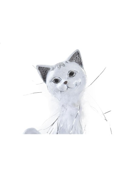 Figurine Décorative DKD Home Decor Blanc Chat Romantique 30 x 40 cm 9 x 9 x 24 cm