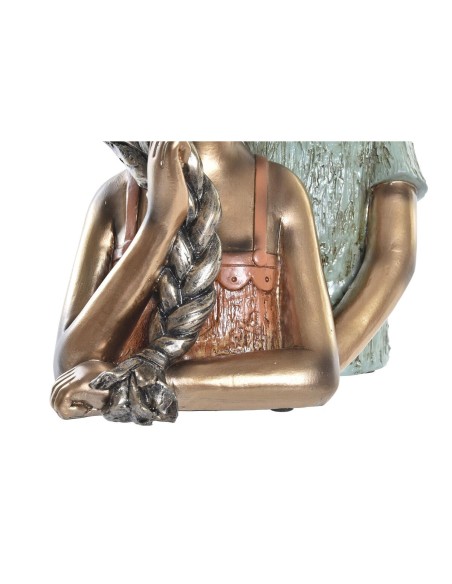 Figurine Décorative DKD Home Decor 19 x 15 x 28 cm Rouge Doré Turquoise Enfants (2 Unités)