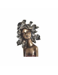 Figurine Décorative DKD Home Decor Rouge Turquoise Doré Femme 20 x 9 x 23 cm (2 Unités) 2
