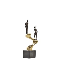 Figurine Décorative DKD Home Decor Doré Résine Gris foncé Escalier Moderne (14 x 14 x 41,5 cm)