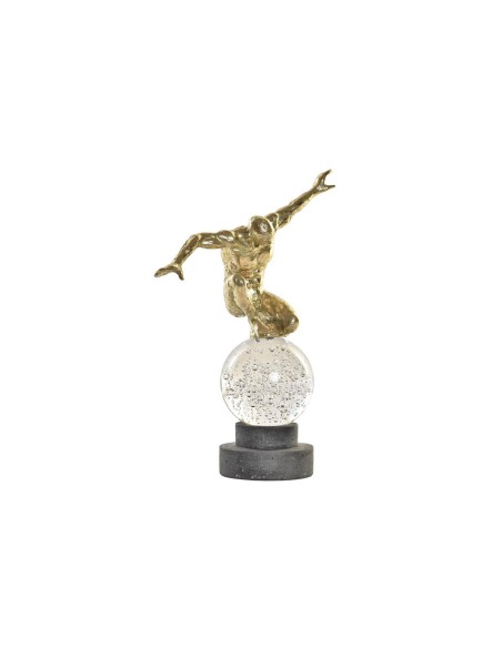 Figurine Décorative DKD Home Decor Verre Doré Résine Homme (28 x 12 x 38 cm)