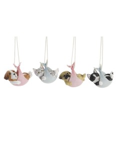 Figurine Décorative DKD Home Decor Multicouleur Chien 18 x 12,5 x 16 cm (4 Unités)