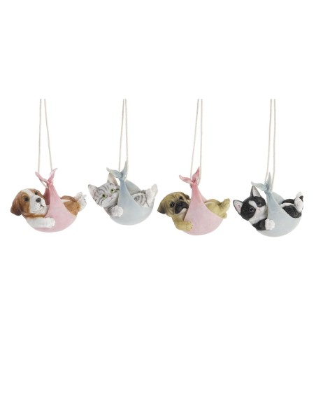 Figurine Décorative DKD Home Decor Multicouleur Chien 18 x 12,5 x 16 cm (4 Unités)