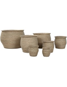 Cache-pot Home ESPRIT Marron Fibre Urbaine 70 x 70 x 58 cm (7 Unités)