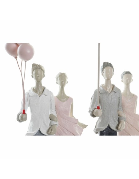 Figurine Décorative DKD Home Decor Gris Rose 18 x 10 x 37 cm Couple (2 Unités)