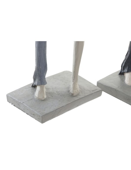 Figurine Décorative DKD Home Decor Gris Rose 18 x 10 x 37 cm Couple (2 Unités)