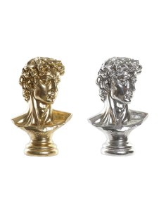 Figurine Décorative DKD Home Decor 24,5 x 17,5 x 36 cm Argenté Doré Buste Néoclassique (2 Unités)