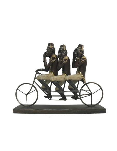 Figurine Décorative DKD Home Decor Singe Tricycle Noir Doré Métal Résine Colonial (40 x 9 x 31 cm)