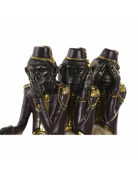Figurine Décorative DKD Home Decor Singe Tricycle Noir Doré Métal Résine Colonial (40 x 9 x 31 cm)