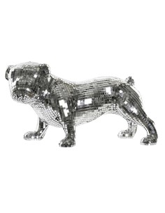 Figurine Décorative DKD Home Decor Anglais Argenté Bulldog Résine Moderne (45,5 x 21,5 x 25 cm)