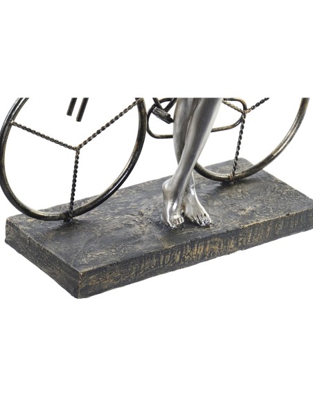 Figurine Décorative DKD Home Decor Femme Argenté Bicyclette Métal Résine (27,5 x 9,5 x 34,5 cm)