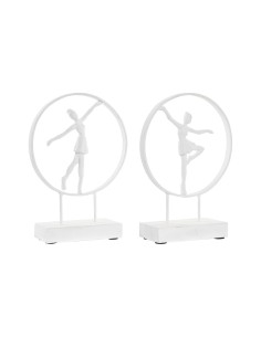 Figurine Décorative DKD Home Decor 23 x 9 x 33 cm Blanc Danseuse Classique (2 Unités)