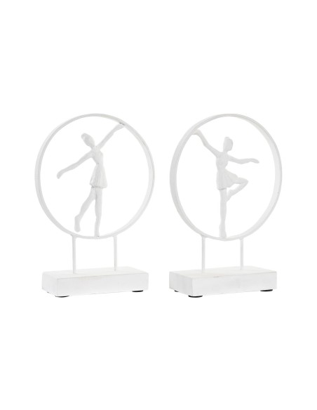Figurine Décorative DKD Home Decor 23 x 9 x 33 cm Blanc Danseuse Classique (2 Unités)