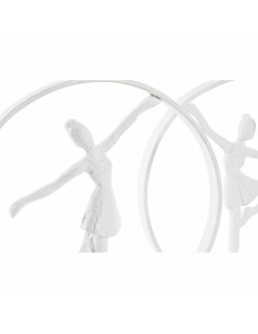 Figurine Décorative DKD Home Decor 23 x 9 x 33 cm Blanc Danseuse Classique (2 Unités) 2