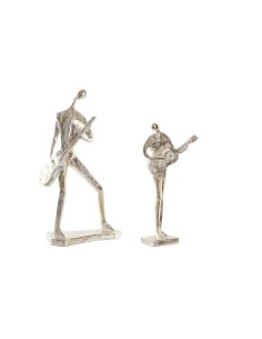 Figurine Décorative DKD Home Decor 21 x 13 x 42 cm 17 x 7,5 x 33 cm Doré Musicien (2 Unités)