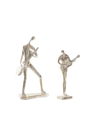Figurine Décorative DKD Home Decor 21 x 13 x 42 cm 17 x 7,5 x 33 cm Doré Musicien (2 Unités)