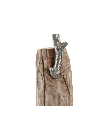 Figurine Décorative DKD Home Decor Tronc Argenté Arbre Marron Aluminium Colonial Bois de manguier (26 x 11 x 51 cm)
