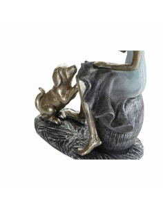 Figurine Décorative DKD Home Decor Bleu Doré Femme 13 x 8,5 x 17,5 cm 2