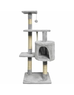 Grattoir pour Chats Paloma tree Gris Tissu Peluche Bois Sisal (1 Unité)