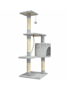Grattoir pour Chats Paloma tree Gris Tissu Peluche Bois Sisal (1 Unité) 2