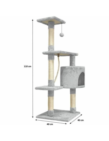 Grattoir pour Chats Paloma tree Gris Tissu Peluche Bois Sisal (1 Unité)