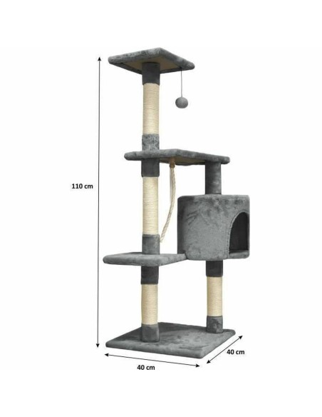 Grattoir pour Chats Paloma Dark Gris Polyester Tissu Peluche Bois (1 Unité)